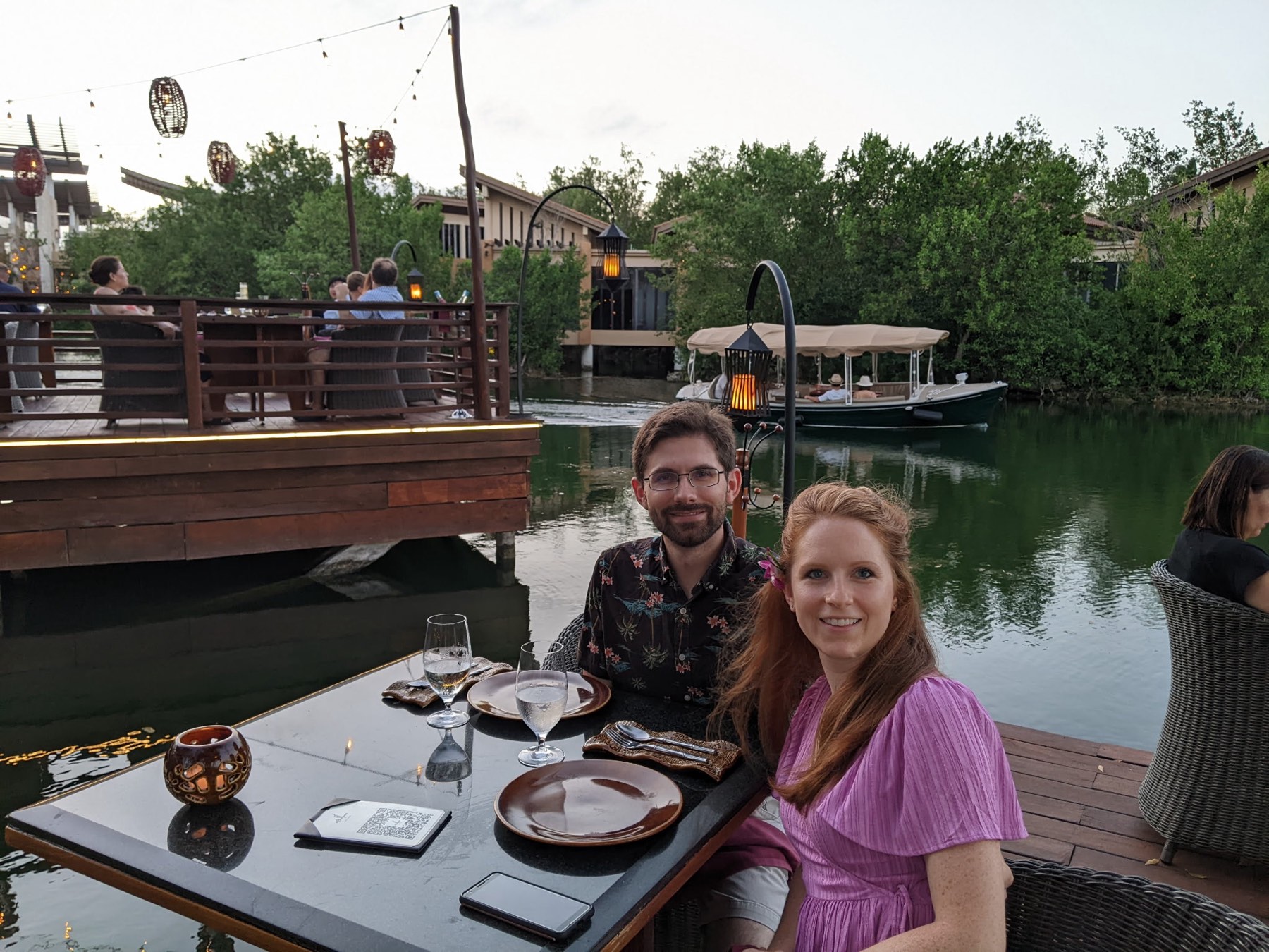 Steven and Melissa at dinner